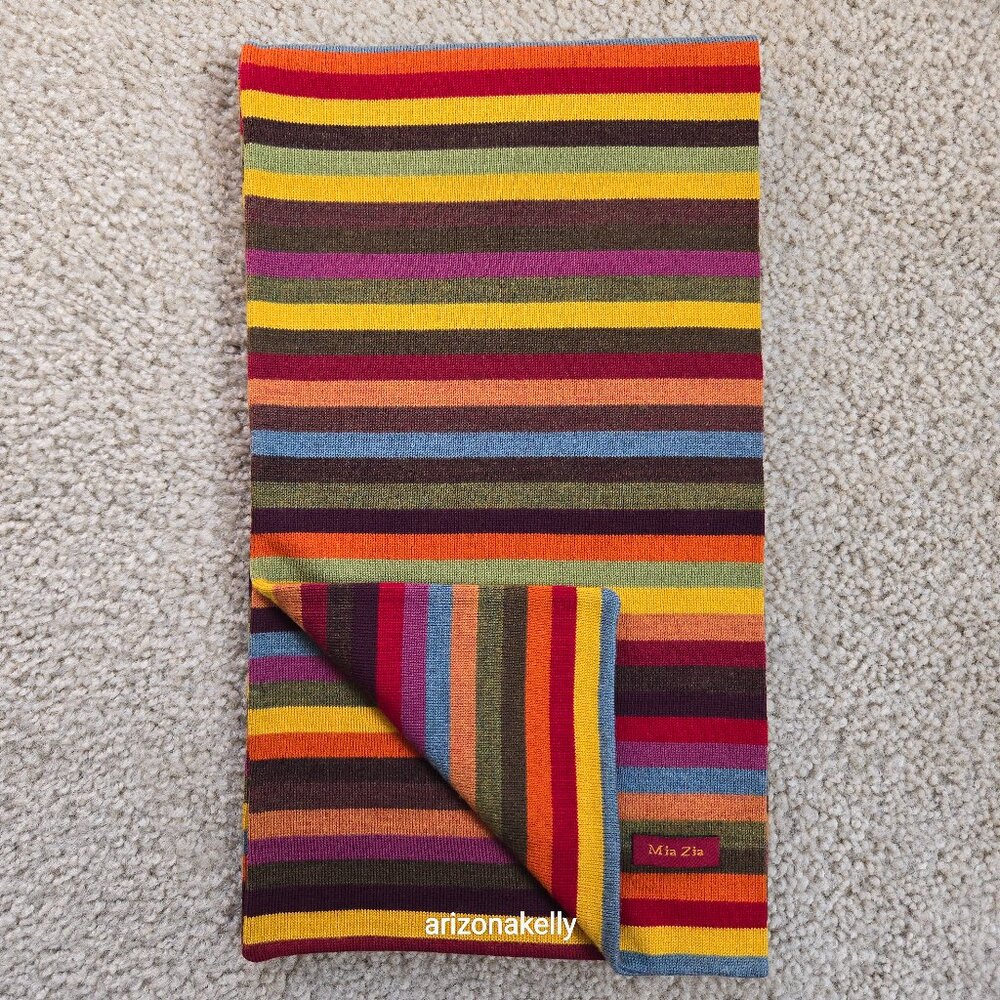 NWOT Mia Zia Merino Knit Stripe Scarf Belguim